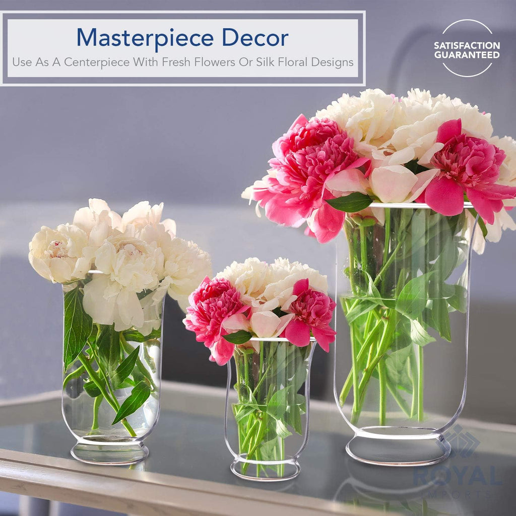 Hurricane Pillar Candle Holder, Clear Glass Flower Vase, Terrarium Planter, Decorative Centerpiece - Use for Floating