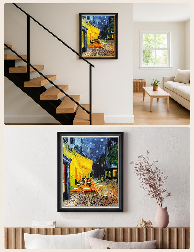 Van Gogh Wall Art Framed, Cafe Terrace at Night, 26x22''