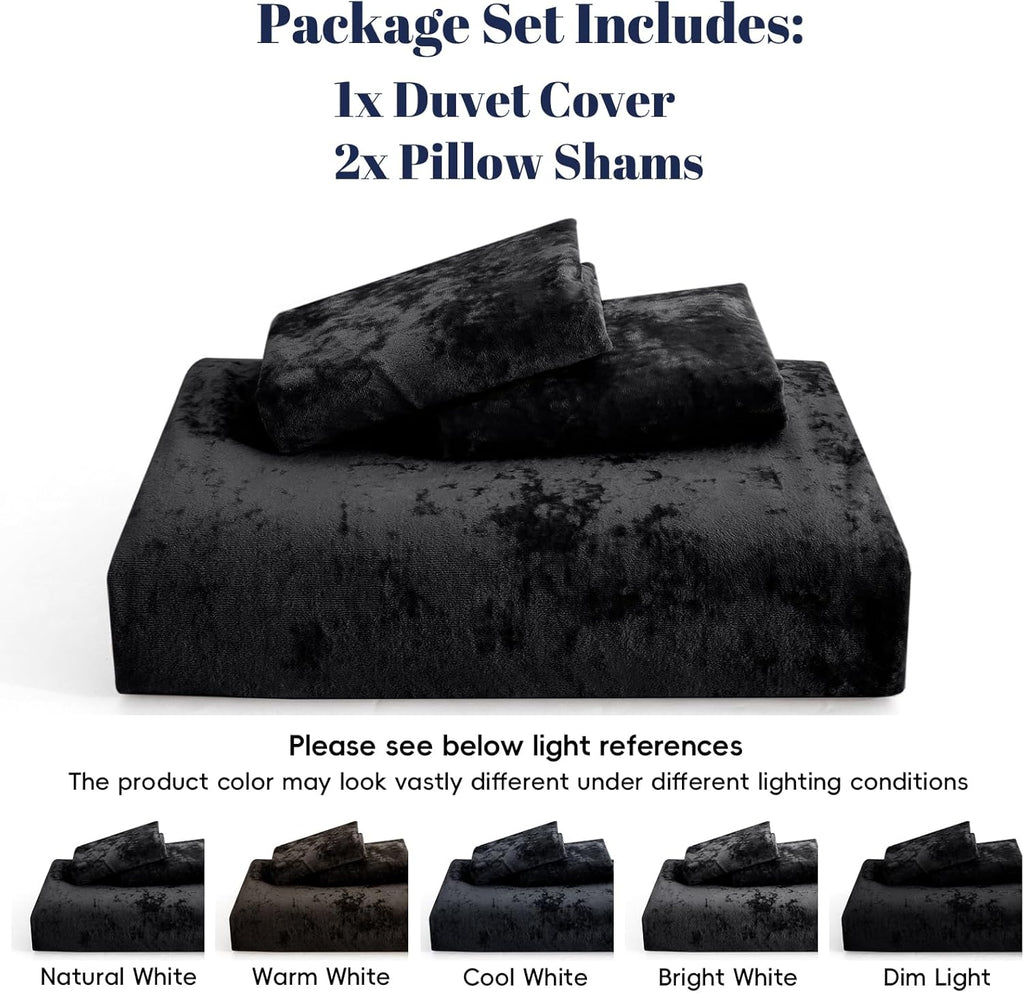 Duvet Cover Set Queen, 3pcs Ultra Soft Breathable Comforter Cover Set, Luxury Cozy Flannel Duvet Cover