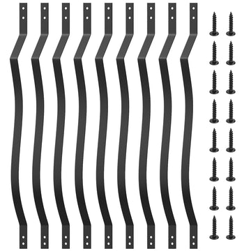61 Pack Curve Deck Balusters, 29.5" Heavy Duty Iron Railings with Screws, Wave Arc Baluster Metal Spindles, Stylish