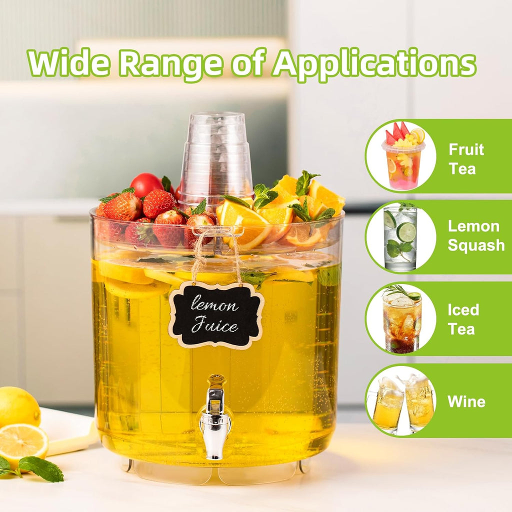 Gallon Drink Dispensers for Parties 2 PACK with Stand - Set of 2