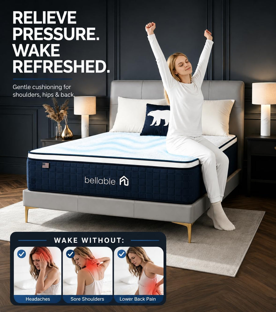 California King Mattress 14 Inch, Cal King Hybrid Mattress in a Box, Medium Firm Mattress with Cooling Gel Memory