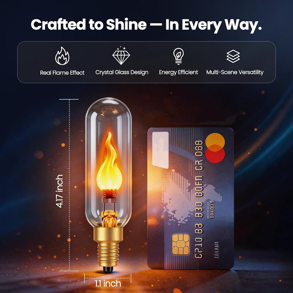 E12 Flame Light Bulbs Real Flickering Effect LED Candelabra Bulb-6
