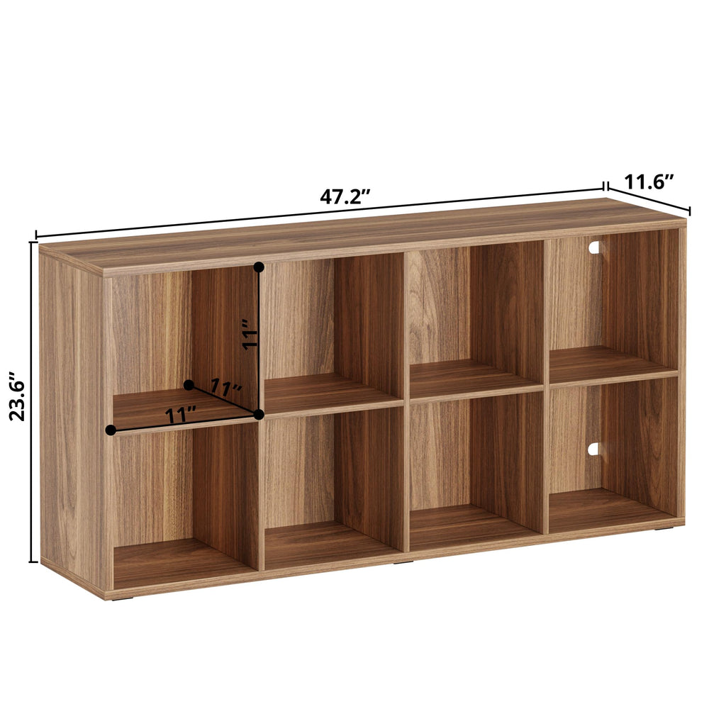 8-Cube Storage Organizer, Reversible Cube Bookshelf, Oak Brown