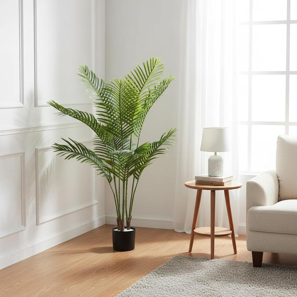 Artificial Palm Trees, 6FT Tall Faux Tree and Outdoor, Artificial Plants with Basic Planter, Suitable, Porch Outside