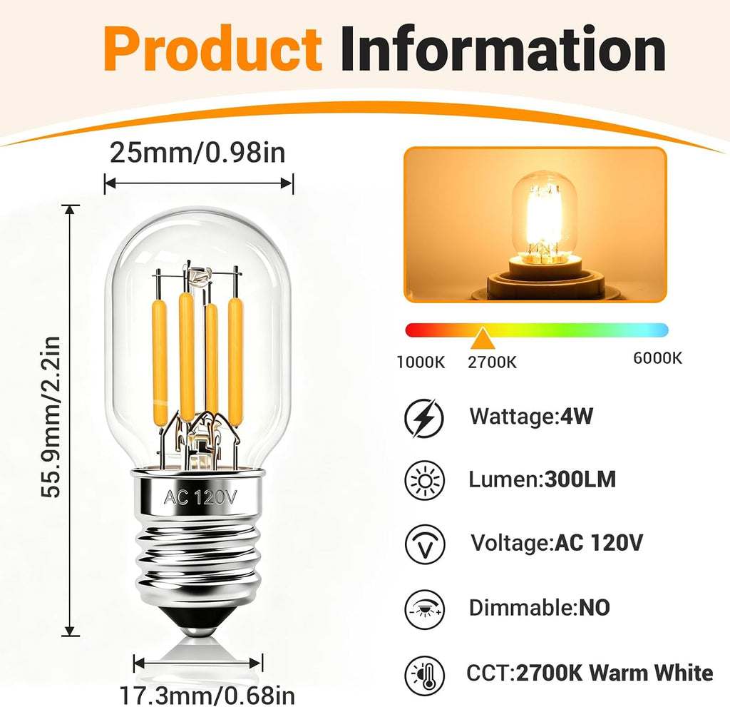 Microwave Light Bulbs Under Hood 8206232A E17 LED Bulb