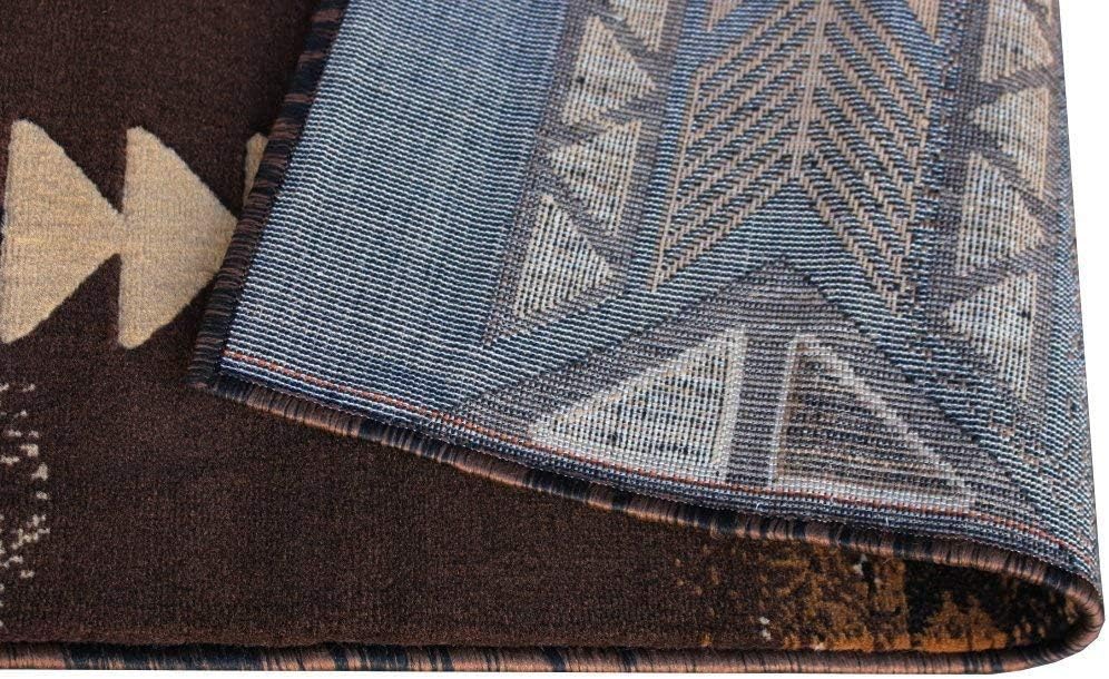 Southwest Native American Navajo Aztec Tribal Indian Carpet Black Brown Area Rug (3' X 5' Oval)