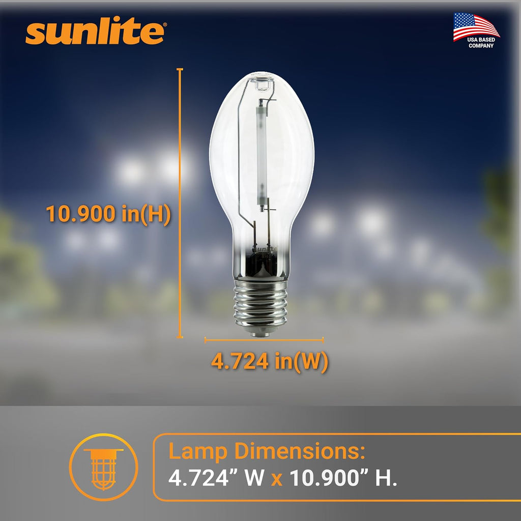 M59 Metal Halide Lamp, 400 Watts, Mogul Base (E39), ED37, 12,000 Hour Life Span, 36000 Lumen, Clear