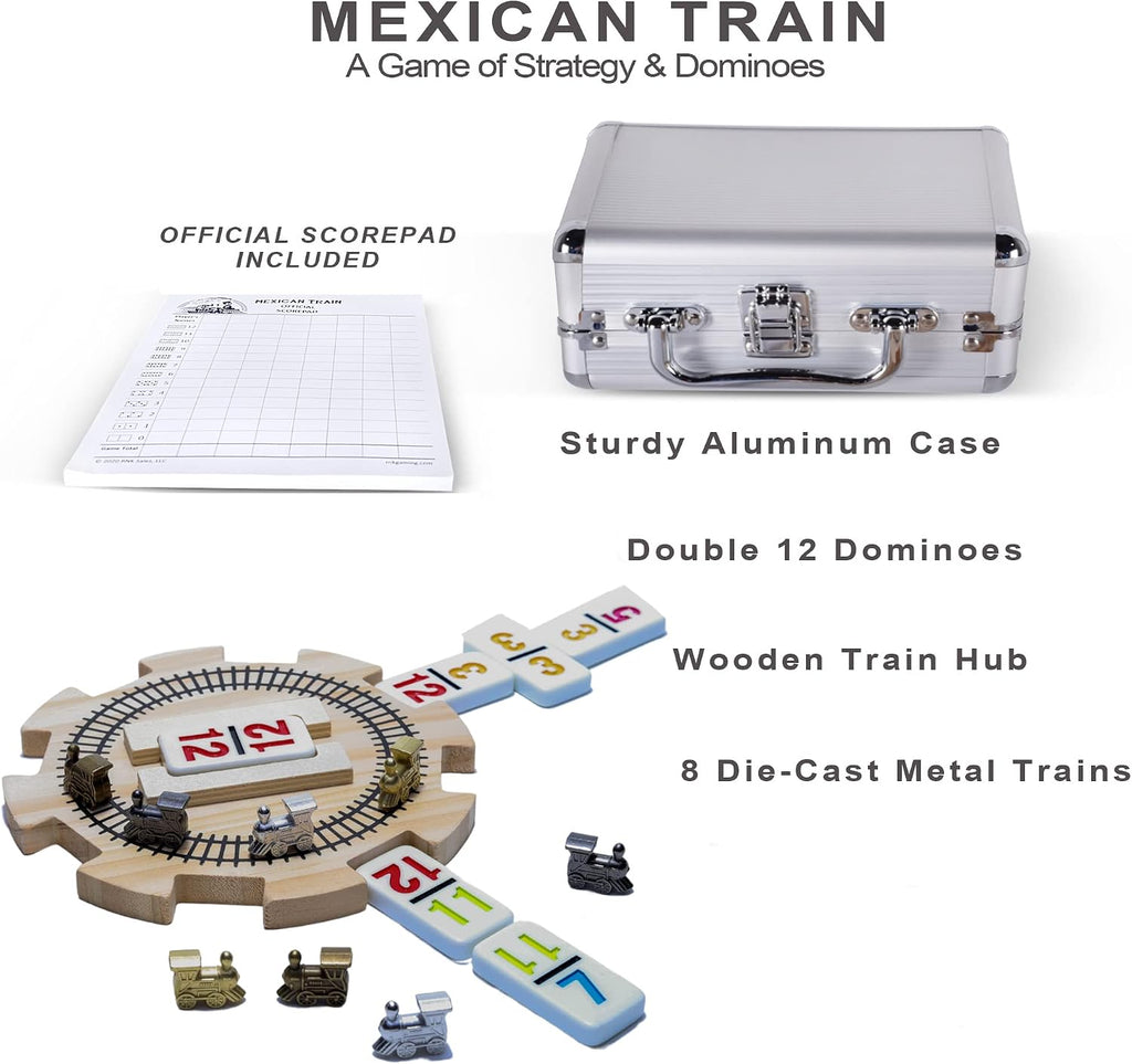 Mexican Train Dominoes Set Double 12 Color with Numbers