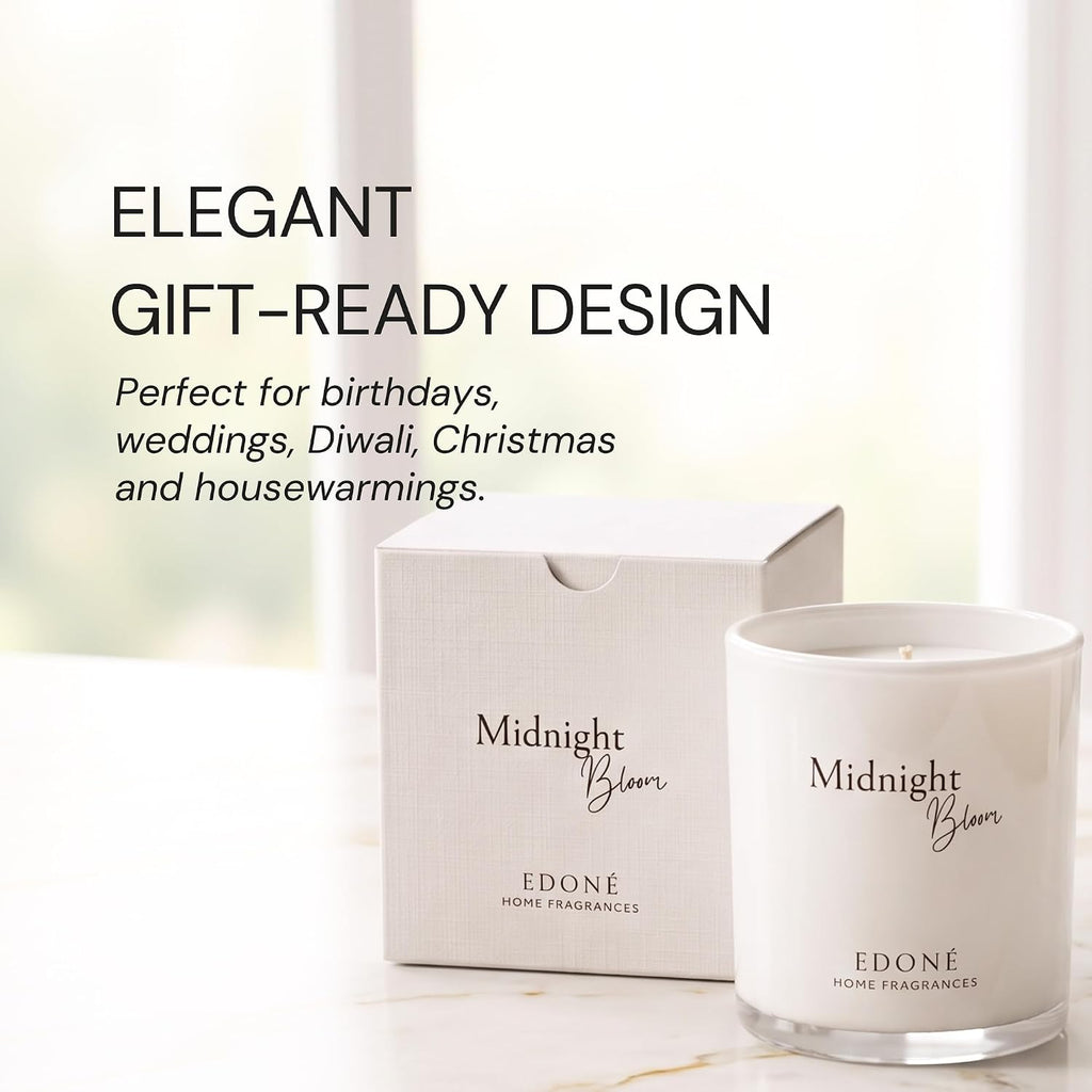 Midnight Bloom Premium Scented Candle, Myrrh & Oud, 8 oz, Designed in Rome,100% Soy Wax Jar Candle, 45+ Hour Burn - Set of 8