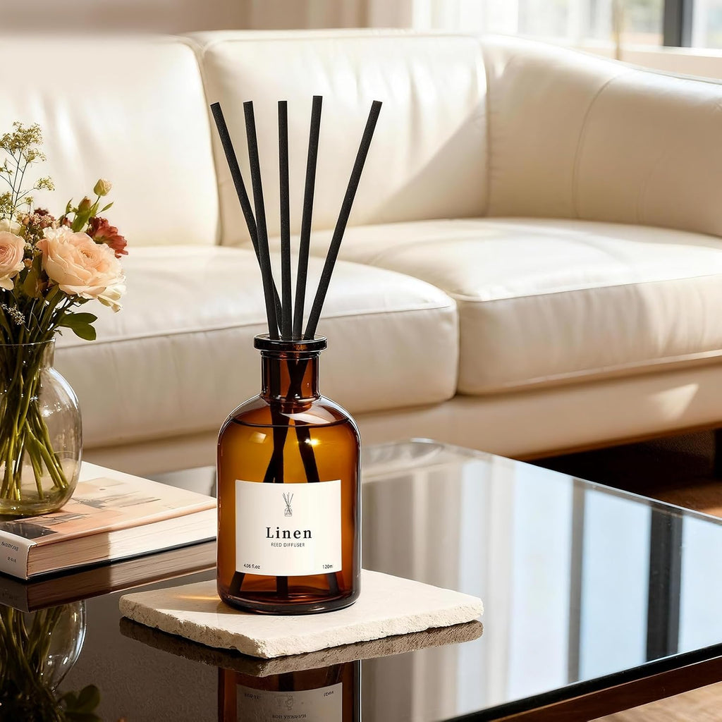 Reed Diffuser Set, 8.12 fl.oz Linen Scented Oil Diffuser, Home Fragrance Reed Diffusers Shelf Decor & Air Fresheners - Set of 2