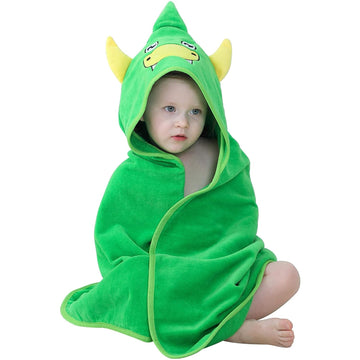 Unisex Baby Animal Hooded Bath Towel Soft Cotton Beach Swimming Bathrobe for 0, Green