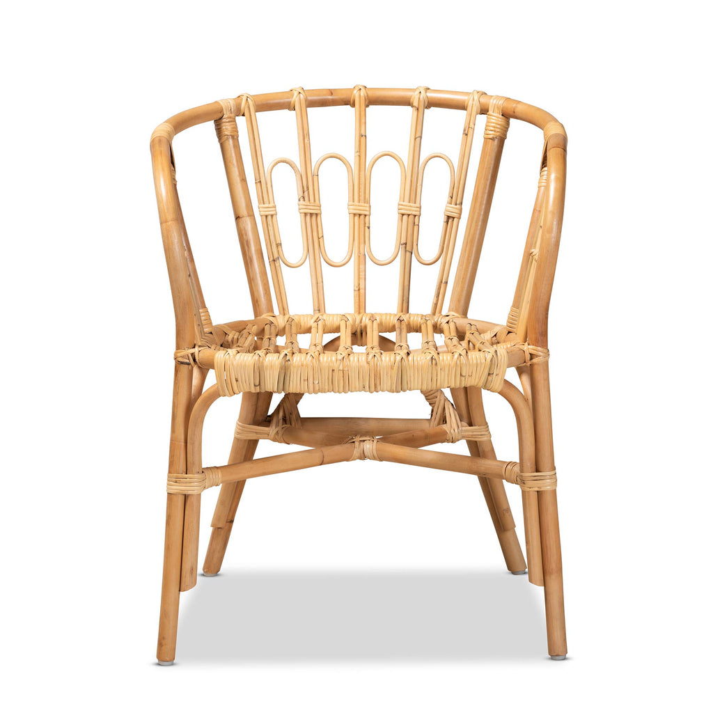 Luxio Modern and Contemporary Natural Rattan Dining Chair