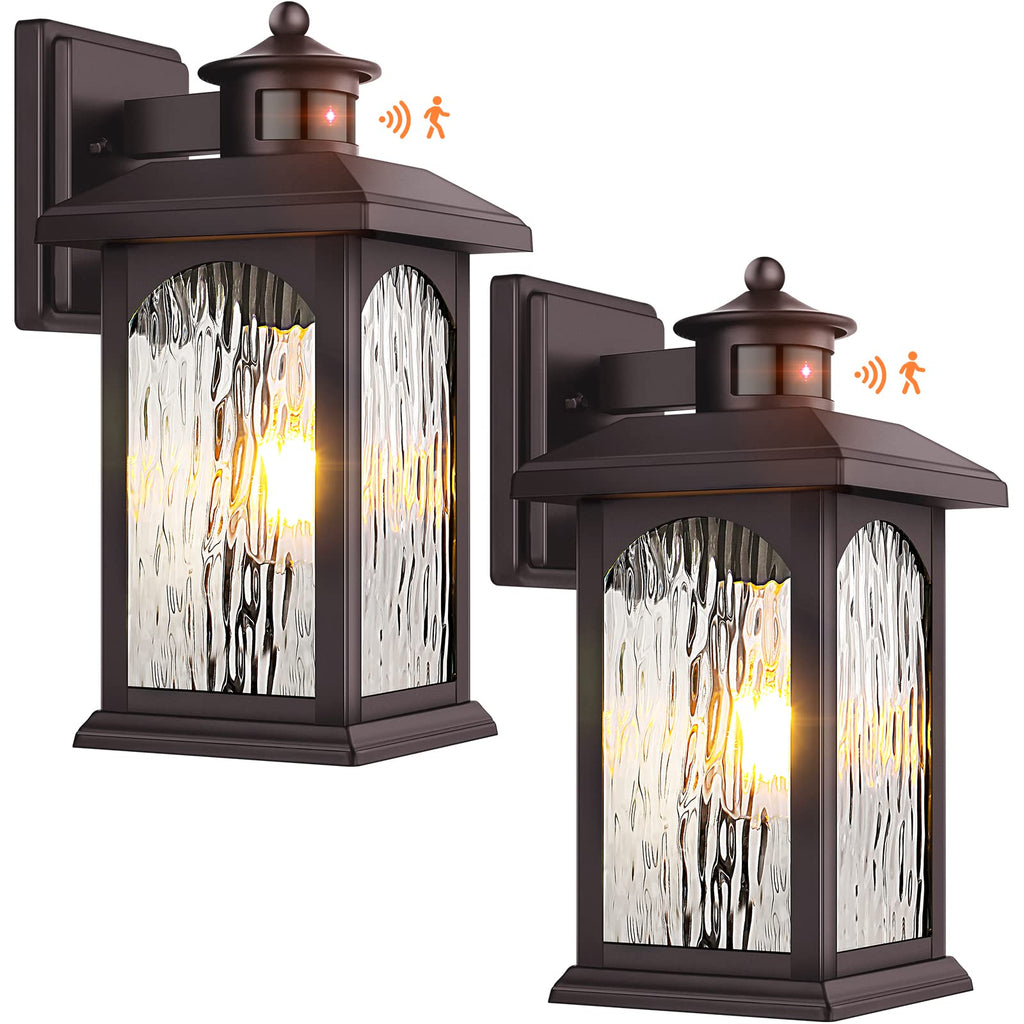 Motion Sensor Outdoor Wall Lights, Oil Rubbed Bronze, 2 Pack