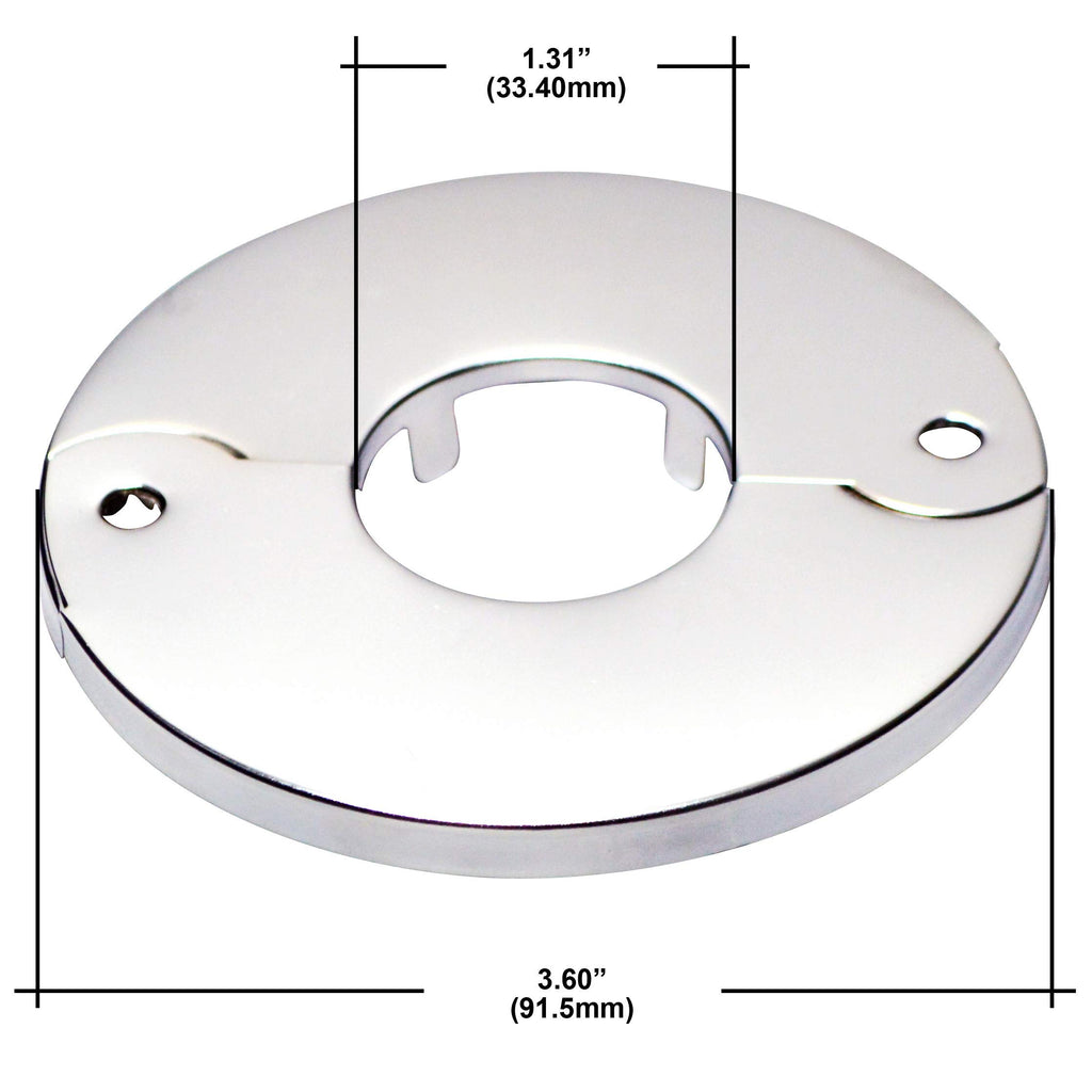 Floor and Ceiling Plate Split Flange, Fits 1 Inch IPS Galvanized Pipe or 1-1/4 Inch Copper Pipe, Chrome Finish (Pack