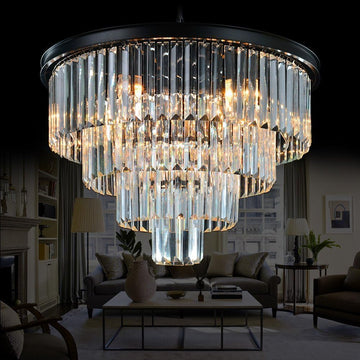 Inspired Odeon Style 9-Light Crystal 4-Tier Modern Chandelier Dia 23.6" - A107-B07CWKDLX9