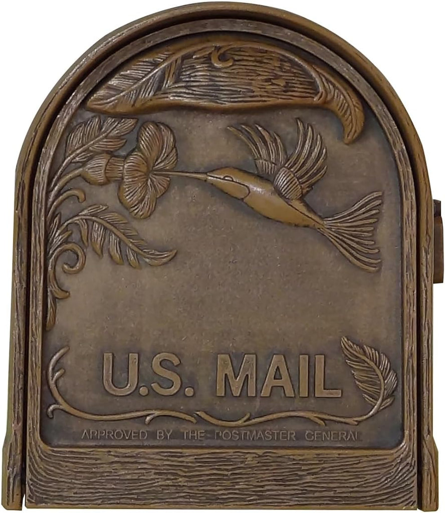 Hummingbird Curbside Mailbox - Copper Aluminum Mailbox for Post Mount