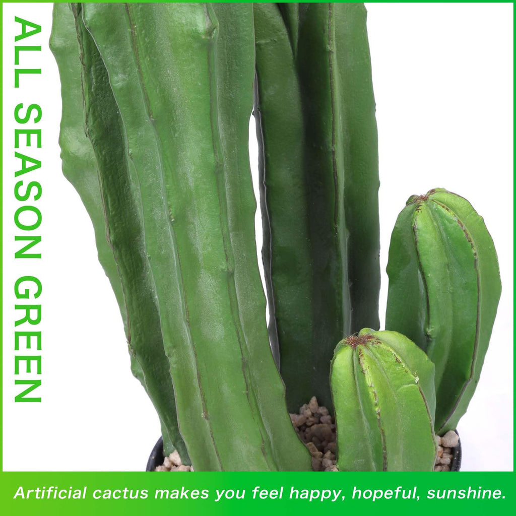 Artificial Cactus 22 Inch Fake Cacti Faux Plant with Black Planter Garden Store Office Floor Decoration