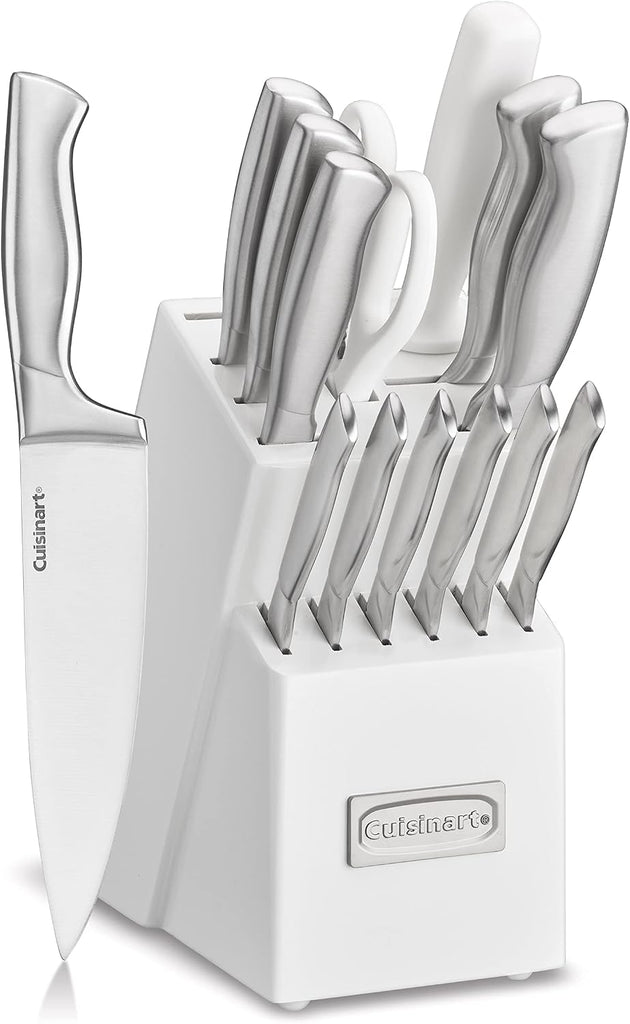 Professional Block Knife Set, 15pc Cutlery Knife Set with Steel Blades for Precise Cutting, Lightweight, Stainless