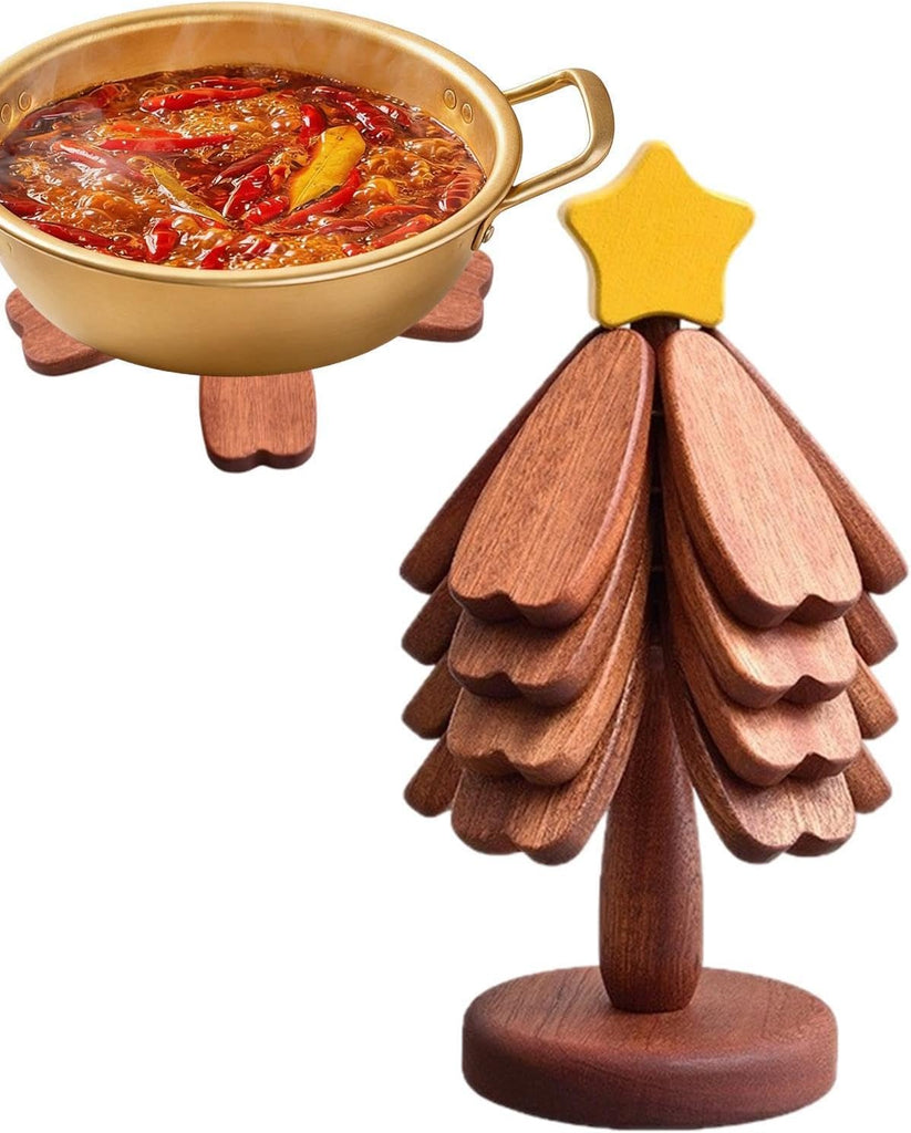 Wooden Trivets for Hot Dishes, Wooden Tree Trivet Set