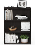 PASIR Book Shelf, 3-Tier Bookshelf, Bookcase, 9.7" x 23.7" x 31.5", Blackwood