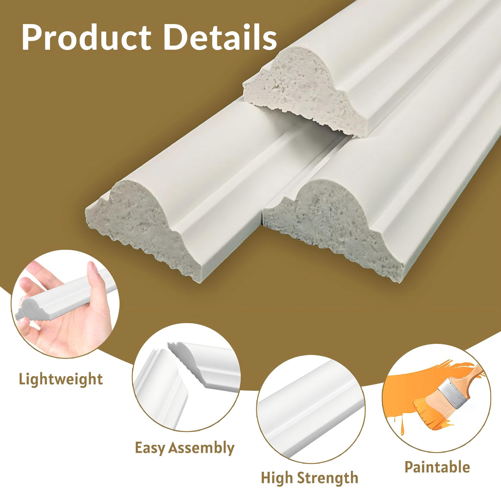 Peel and Stick Wall Molding Kit, 6 Large Frames, 54 x 24 Inch