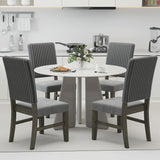 Dining Chairs Set of 4, Mid-Century Velvet Fabric Upholstered Chairs with Rubber Wood Legs, Thick Padded Seat