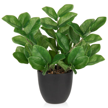 Faux Plants Indoor, Artificial ZZ Plants in Black Pot Fake House Silk Plants Dining Table Shelf Decor Bathroom