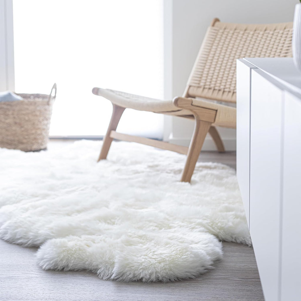 Real Sheepskin Rug 4x6 ft | Sheepskin Rugs and Sofa | Bedside Rugs s | Large Fluffy Rug is Breathable &