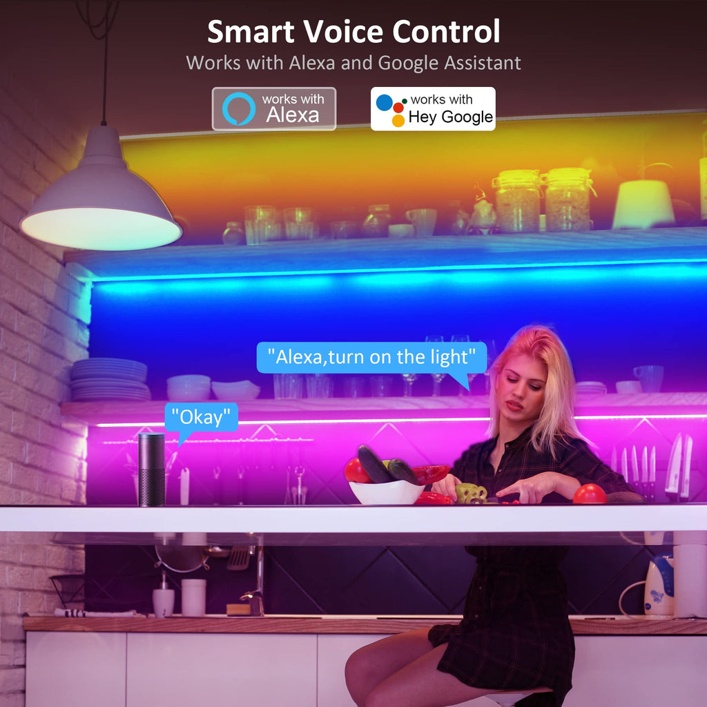10 PCS 20in Smart RGB Under Cabinet Lights Kit