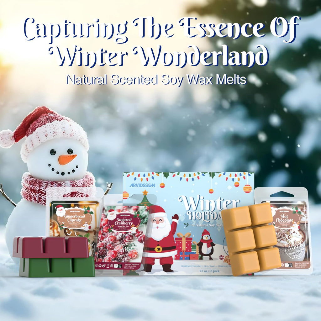 Winter Scented Wax Melts, Holiday Soy Wax Cubes for Wax Warmer