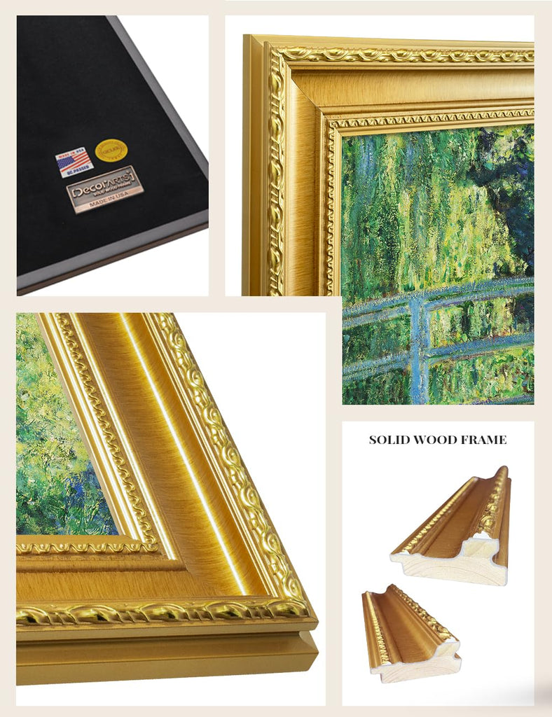 Claude Monet Wall Art Framed, Japanese Bridge, 35x29''