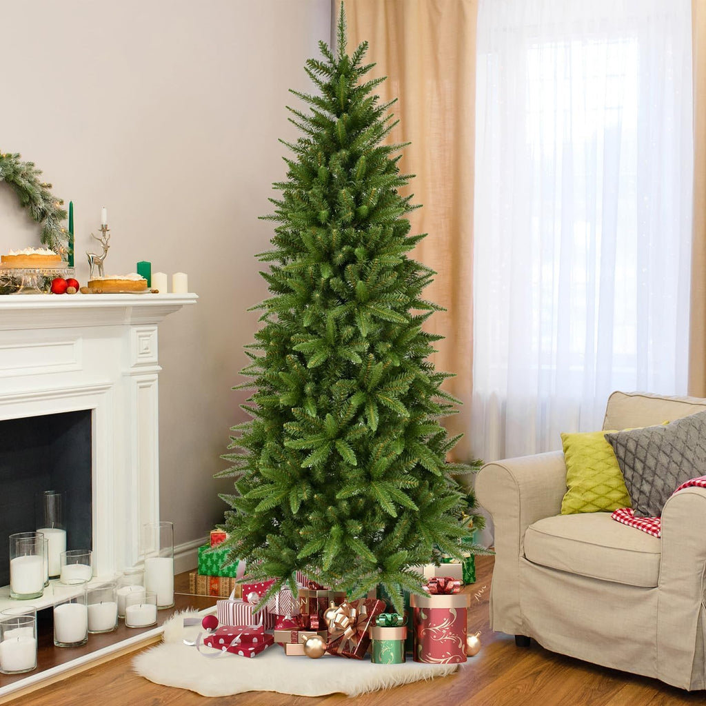 Artificial Pencil Christmas Tree Hinged Realistic Slim Xmas Tree