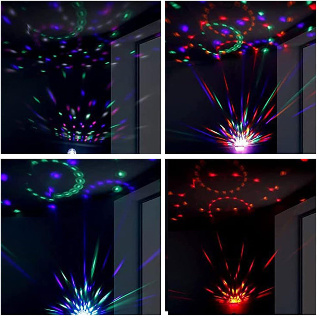 Voice Control Colorful Magic Rotating Ball Light, AC 85-265V E26/E27 LED Disco Ball Light, RGB Disco Light Bulb