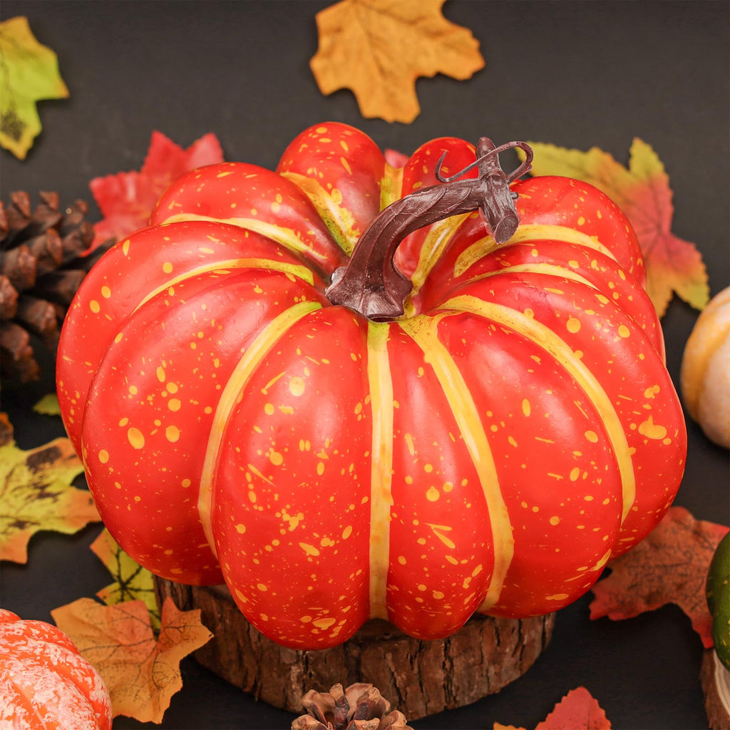 6.7 Inch Orange Artificial Foam Pumpkins for Fall Home Decorating