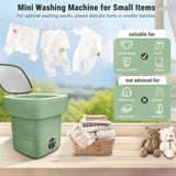 Portable Washing Machine, Foldable Personal Washer w/Integrated Drain Pipe and Spin Basket for Light Clothes, 3
