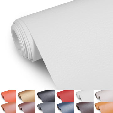 Faux Leather 0.7mm Upholstery Fabric by the Yard 15 Yard White