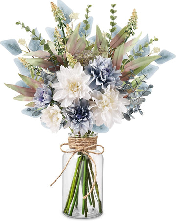 Fake Flowers in Vase Artificial Flowers Coffee Table Decor, Faux Flowers in Vase, Flower Arrangements Artificial