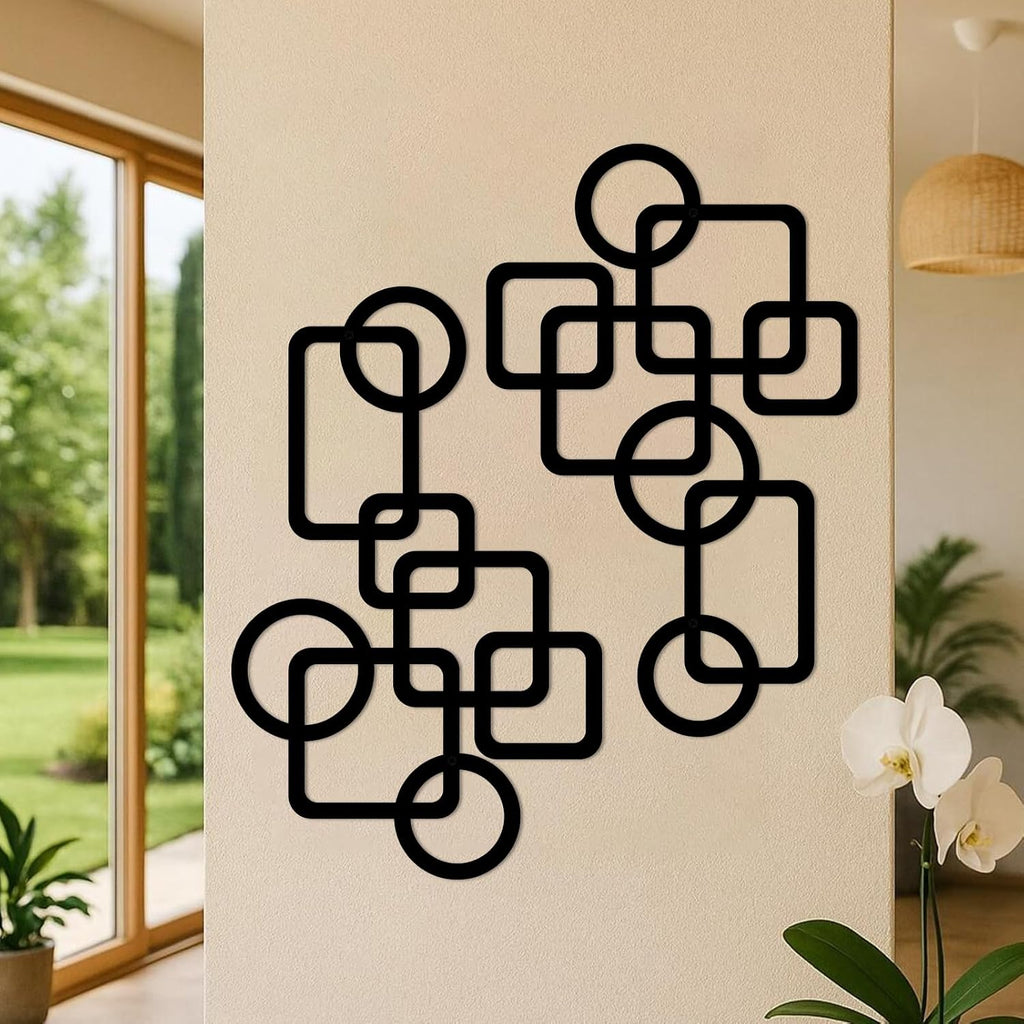 Mid Century Metal Wall Art 3D Elegance Abstract Wall Decor - Set of 2