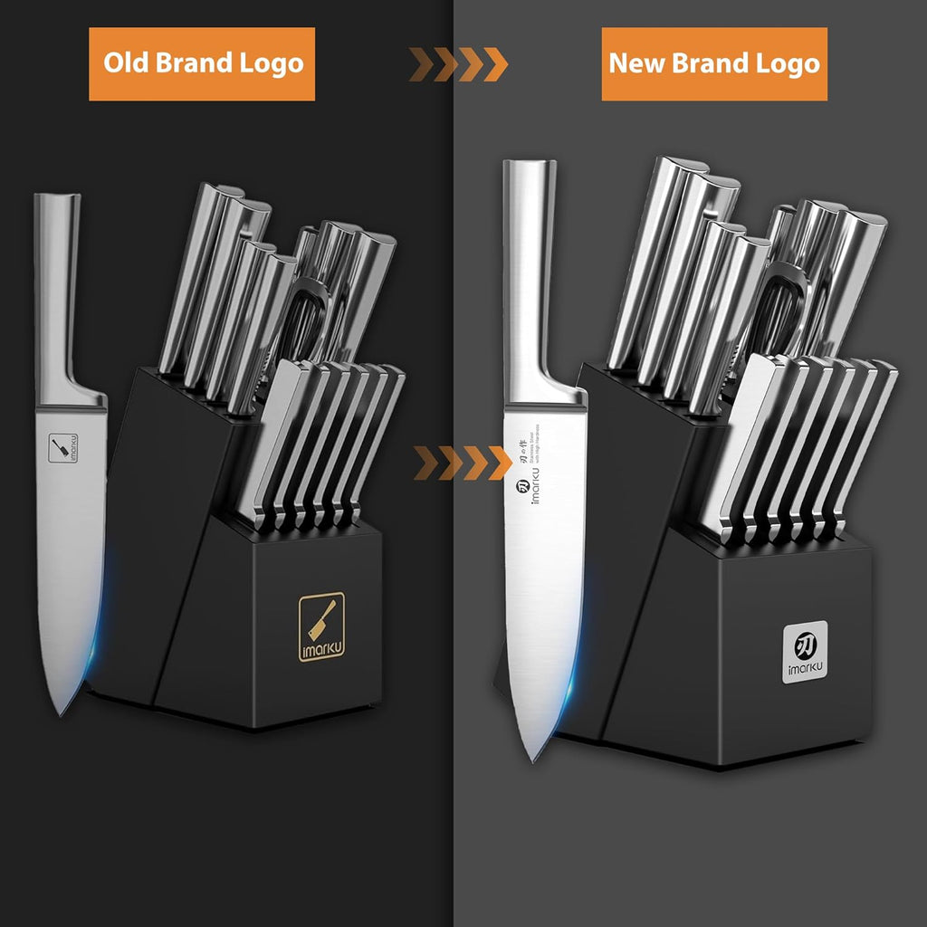 Knife Set - 15PCS Kitchen Knife Set Japanese High Carbon Stainless Steel Knives Set , Dishwasher Safe Ultra Sharp