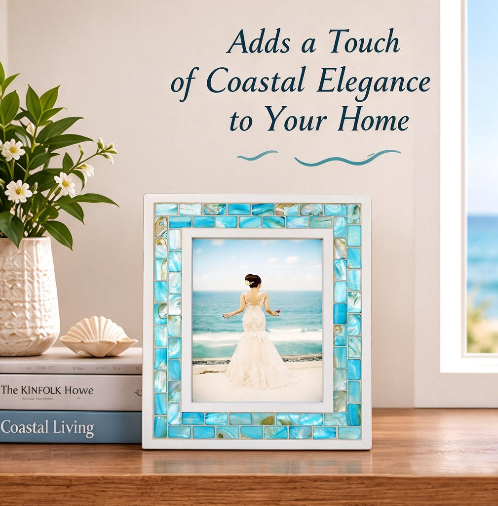 Blue Beach Picture Frame 5x7, Tabletop, 1pc