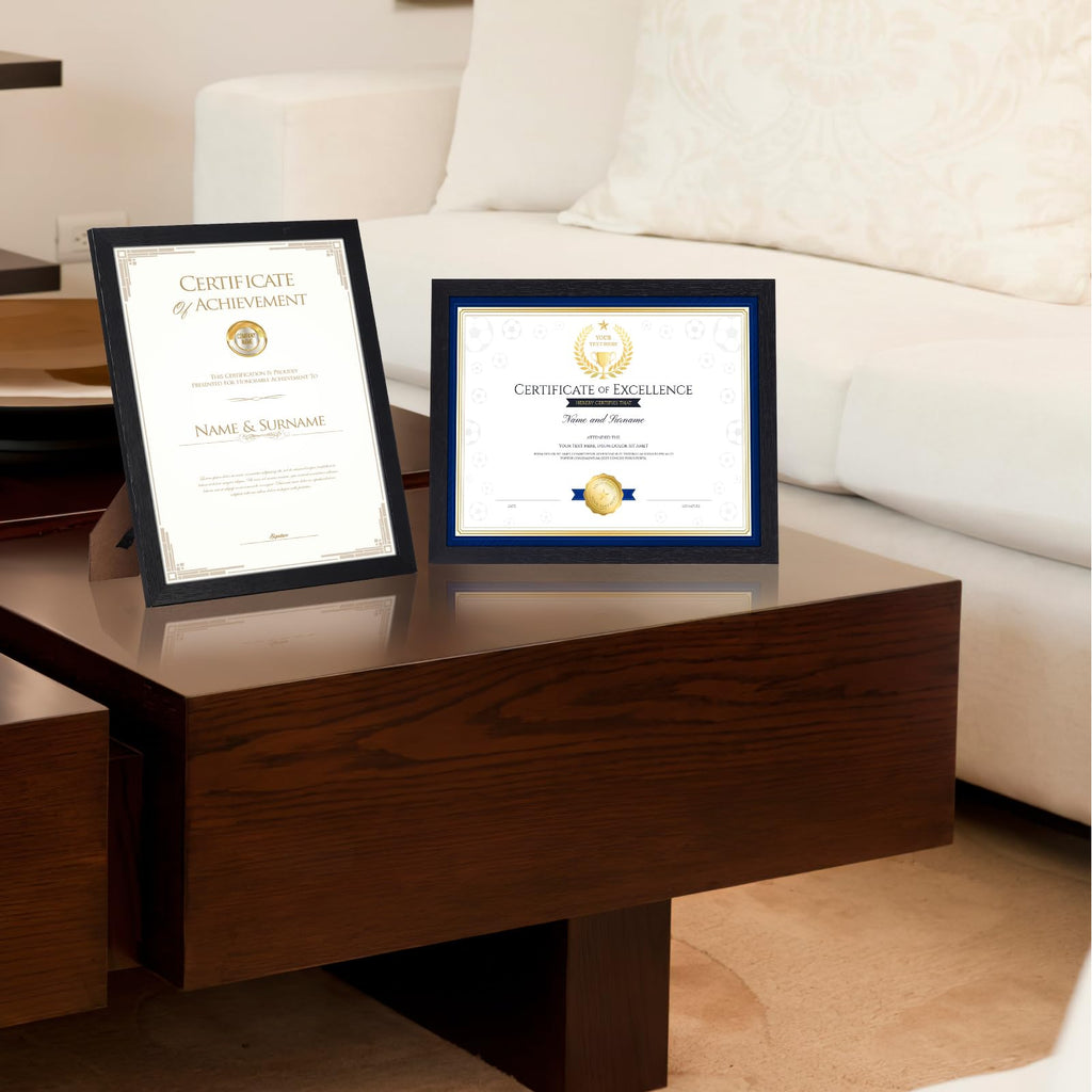 15 Pack 8.5 x 11 Certificate Frame, Black 8.5 by 11 Picture Frames