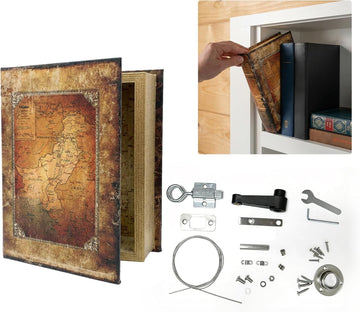 Hidden Bookcase Door Book Latch and Lock, Secret Book Latch Hidden Door Kit for Bookshelf Doors, DIY Secret Doors