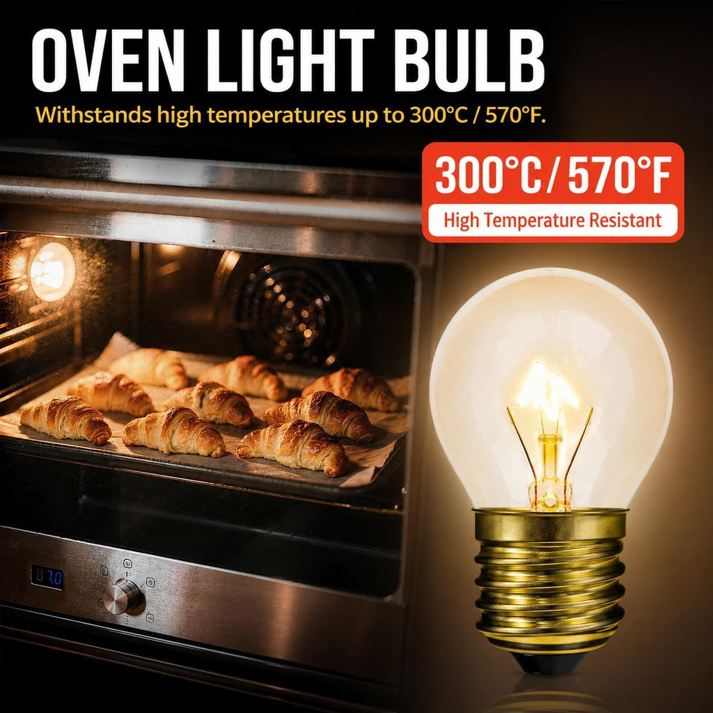 Oven Light Bulb G45, 40W 120V 415Lumen Appliance Light Bulbs