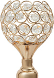 5 Arms Candelabra Crystal Candle Holder, 49 Inches Gold Crystal Candle Holders with Hanging Crystal Drop, Gold Floor