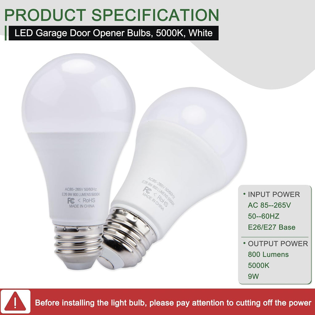 Universal Garage Door Opener LED Light Bulb,5000K Daylight