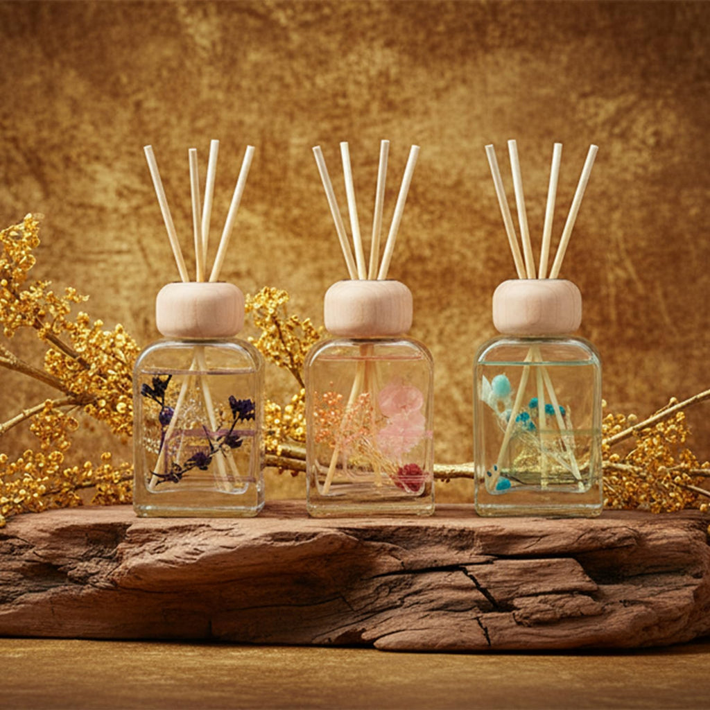 Reed Diffuser Set Gardenia Floral, 3.4 fl oz - Elegant Home Fragrance with Sticks - Long-Lasting Scented Oil Reed - Set of 34