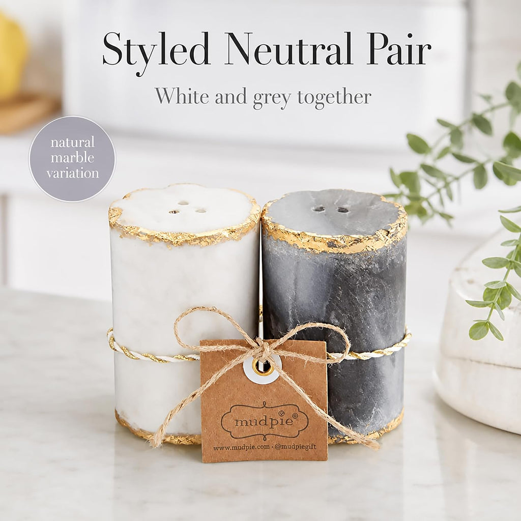 Marble Salt And Pepper Set - Set of 2