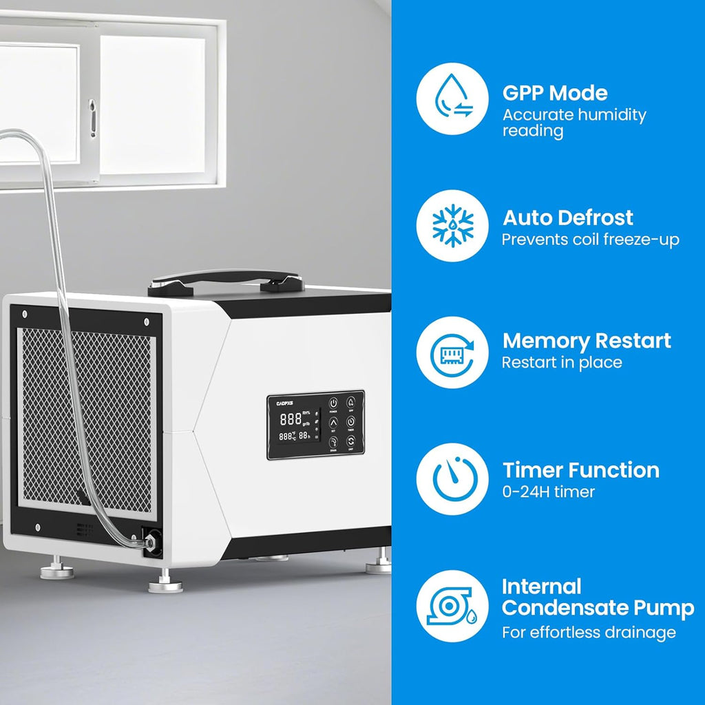 Crawl Space Dehumidifier with Pump and Drain Hose, 80 Pint Crawlspace Dehumidifier for Commercial, Basement