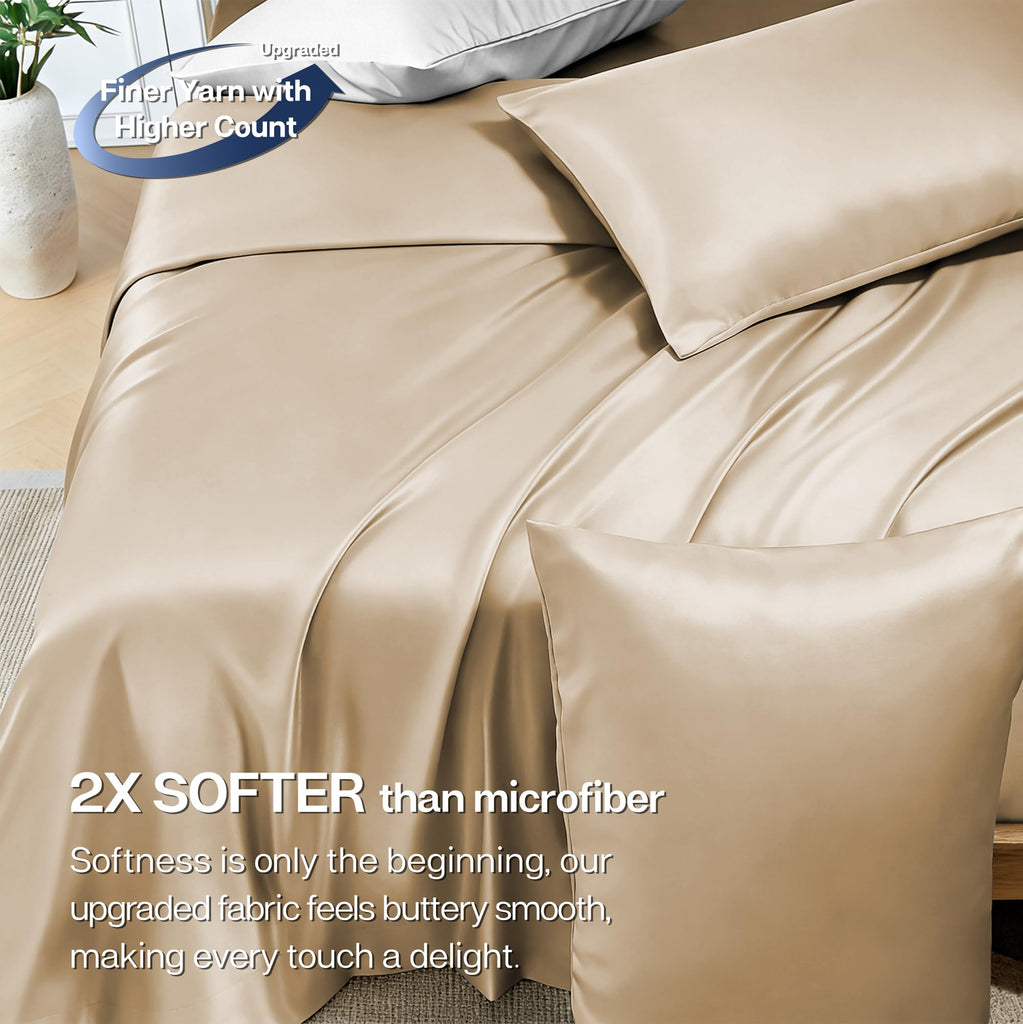 Sheets 3 Pieces, Rayon Derived from Bamboo Blend, Beige